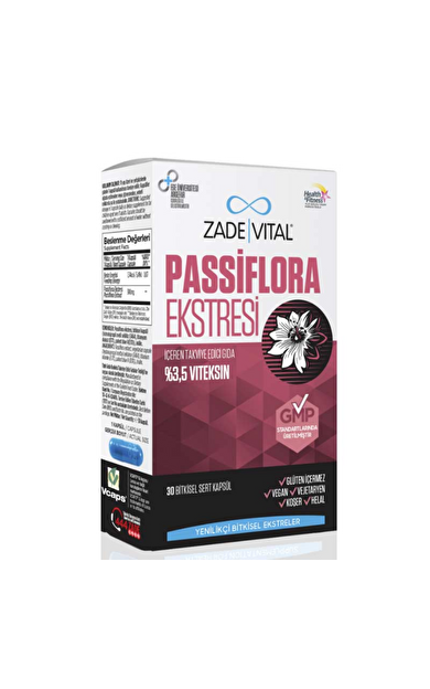 ZADE VİTAL Passiflora Incarnata Ekstresi 30 Bitkisel Kapsül