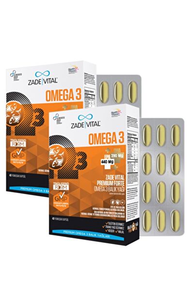 Zade Vital Omega 3 Forte 40 Yumuşak Kapsül 2 Adet
