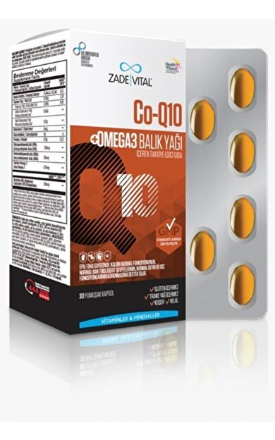 Zade Vital Co-Q10 & Omega 3 30 Kapsül