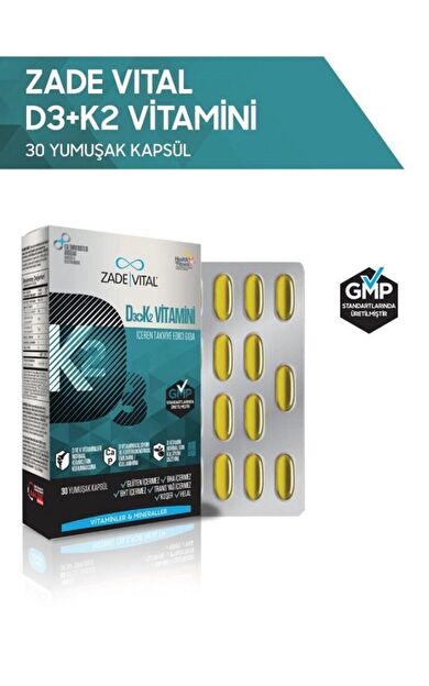 Zade Vital D3+K2 Vitamini 30 Kapsül