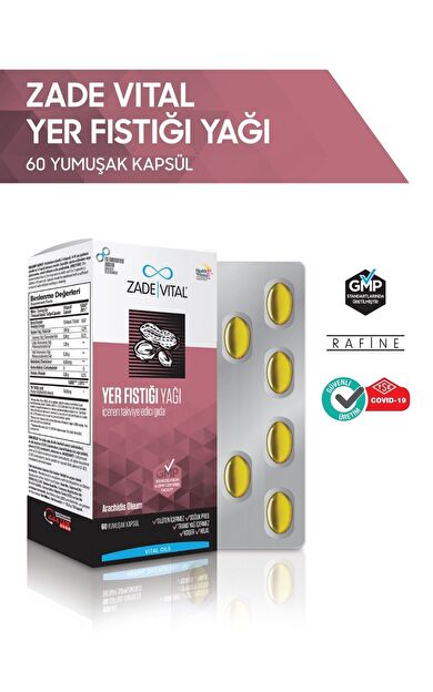 Zade Vital Fıstık Yağı 800 mg 60 Yumuşak Kapsül