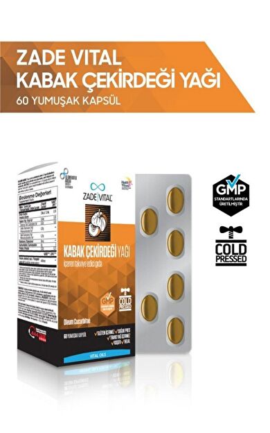 Zade Vital Kabak Çekirdeği Yağı 320 mg 60 Yumuşak Kapsül