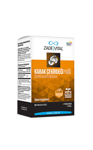 Zade Vital Kabak Çekirdeği Yağı 60 Kapsül