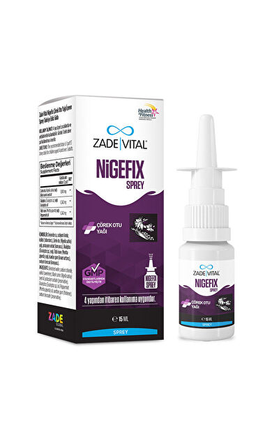 Zade Vital Nigefix Çörek Otu Yağı İçeren Sprey Takviye Edici Gıda 15 ml