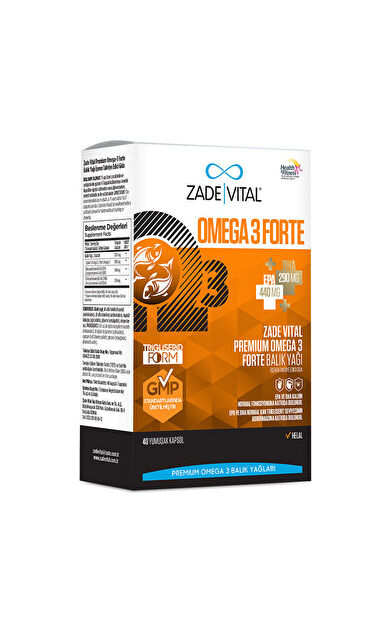 Zade Vital Omega 3 Forte Balık Yağı 40 Yumuşak Kapsül