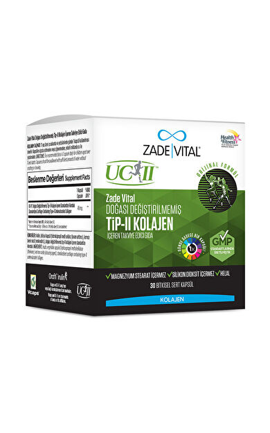Zade Vital Tip 2 Collagen Takviye Edici Gıda 30 Bitkisel Sert Kapsül