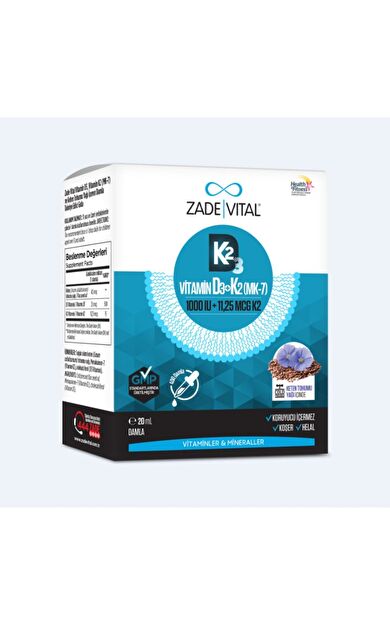 Zade Vital Vitamin D3K2 1000 IU Damla 20 ml