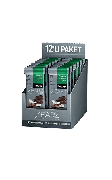 ZBARZ Power Hindistan Cevizli Kakaolu Protein Bar 35g x 12 Adet