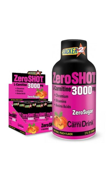 Zero Shot Şeftali Aromalı L-carnitine 3000 Mg 12 X 60 ml