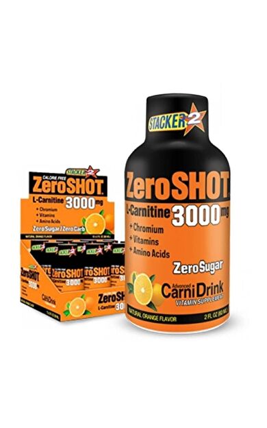 Zero Shot L Karnitin Portakal Aromalı 12×60 Ml 3000 Mg L- Carnitine