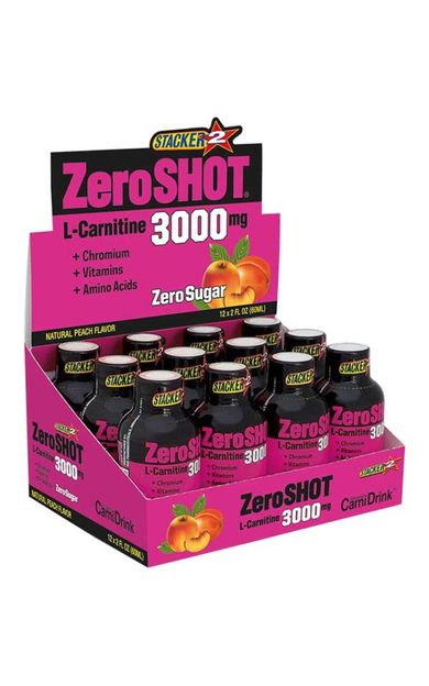 Zero Shot 60 ml 3000mg L-carnitine 12 Adet - Şeftali Aroma -