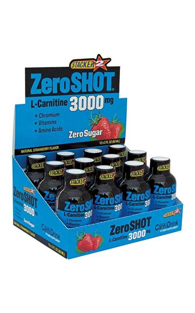 Zero Shot Çilek Aromalı L Karnitin 12×60 Ml 3000 Mg L- Carnitine