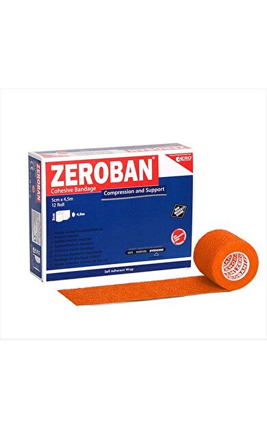 Zeroban 5cm x 4,5m Orange Cohesive Kompresyon Bandajı