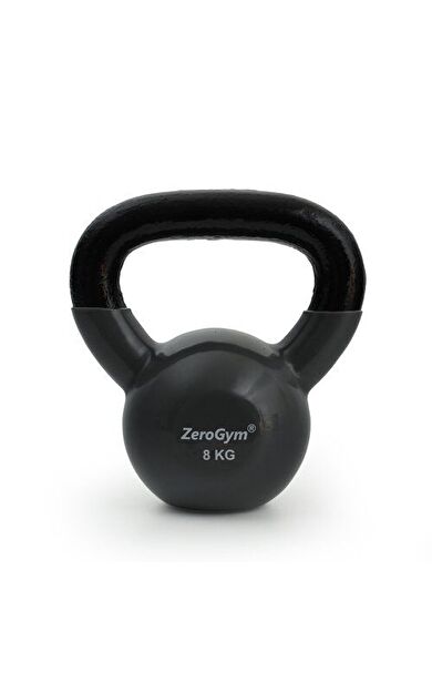 Zerogym Vinil Kaplı İçi Demir Kettlebel, Çaydanlık Dambıl 8 kg Gri