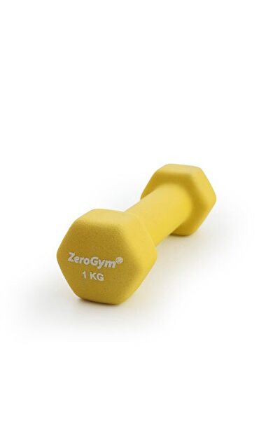 Zerogym Neopren Kaplı İçi Demir Dambıl 1 kg Sarı 1 Adet