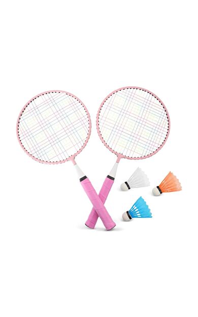 Zerogym Çocuk Badminton Raketi 45cm Pembe 2 Raket 3 Top