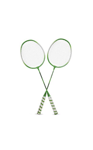 Zerogym 2li Badminton Raket Seti 66cm Yeşil