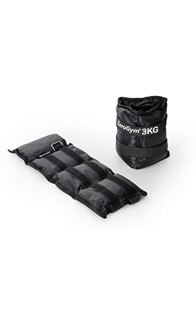 Zerogym El Ayak Ağırlığı 3kg x 2 Adet, Siyah Oxford Kumaş, Demir Tozlu