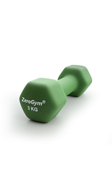 Zerogym Neopren Kaplı İçi Demir Dambıl 3 kg Yeşil 1 Adet