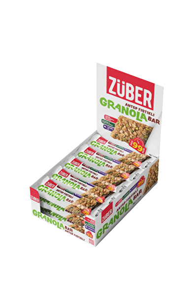 ZÜBER Antep Fıstıklı Granola Bar 25g x 15 Adet