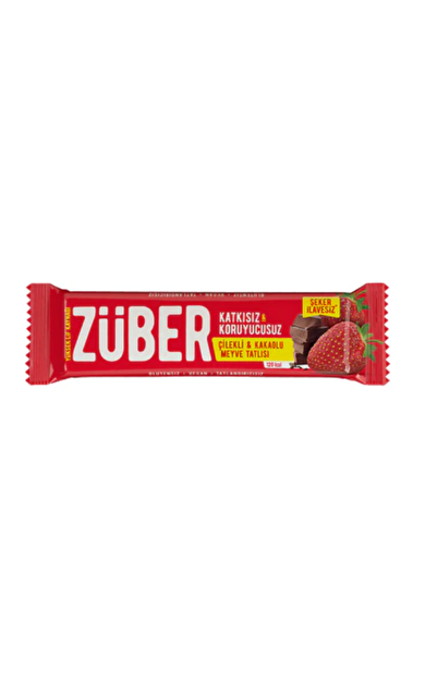 ZÜBER Çilekli Çikolatalı Meyve Bar 40g