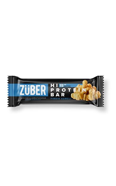 Züber Yüksek Protein Bar Fındık Ezmeli 45 gr X 12 Adet