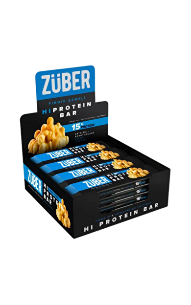 ZÜBER Fındık Ezmeli Yüksek Protein Bar 45g X 12