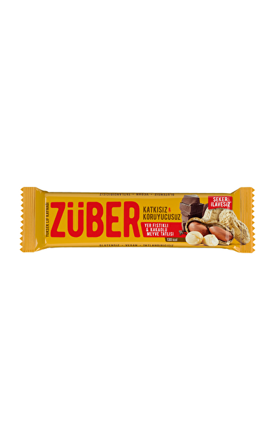 ZÜBER Yer Fıstıklı Çikolatalı Meyve Bar  40g