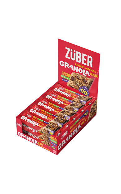 ZÜBER Kırmızı Meyveli Granola Bar 25g X 15 Adet