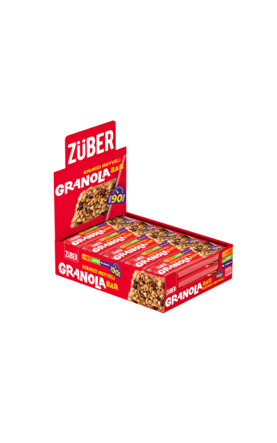 ZÜBER Kırmızı Meyveli Granola Bar 25g X 15 Adet