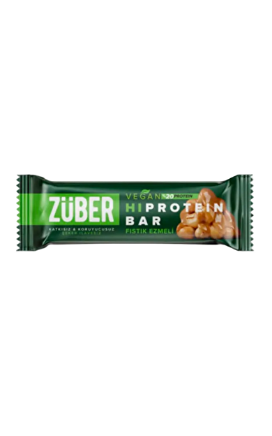 ZÜBER Fıstık Ezmeli Vegan Yüksek Proteinli Bar 45g