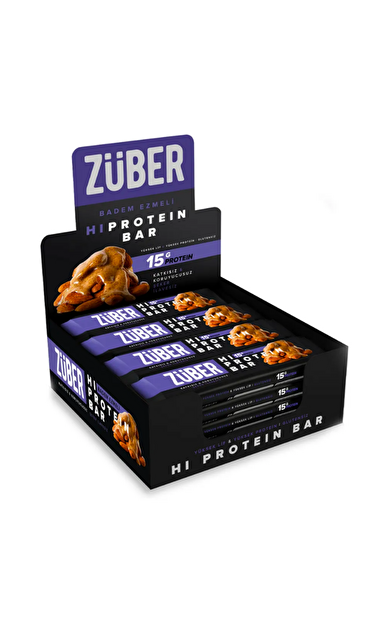 ZÜBER Badem Ezmeli Yüksek Protein Bar 45g X 12