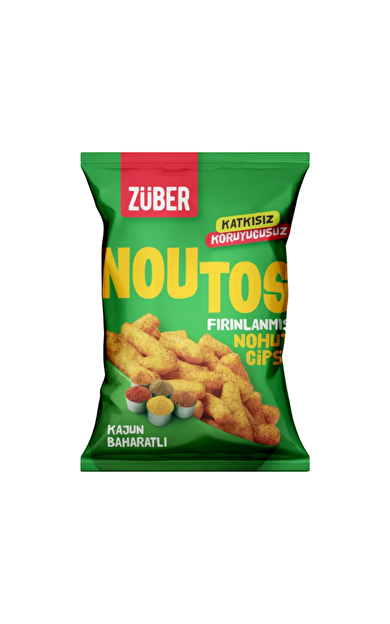 ZÜBER Noutos Kajun Baharatlı Fırınlanmış Nohut Cipsi 55g