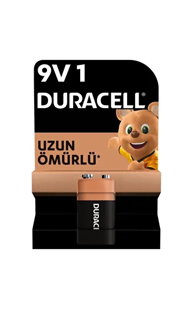 Duracell Alkalin 9 Volt Pil Tekli Paket