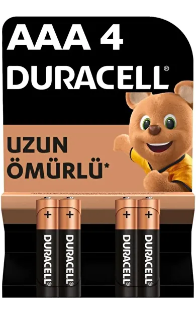 Duracell Alkalin AAA İnce Kalem Pil 4'lü Paket