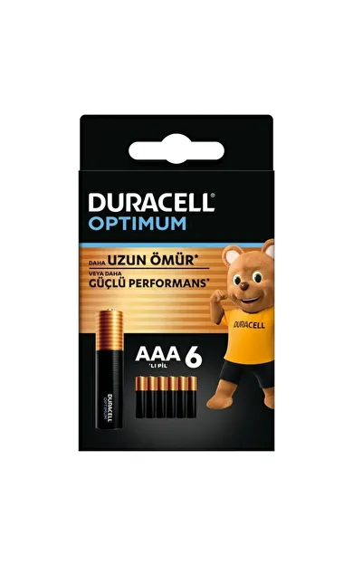 Duracell Optimum AAA Alkalin Pil, 1,5 V LR03 MN2400, 6’li paket
