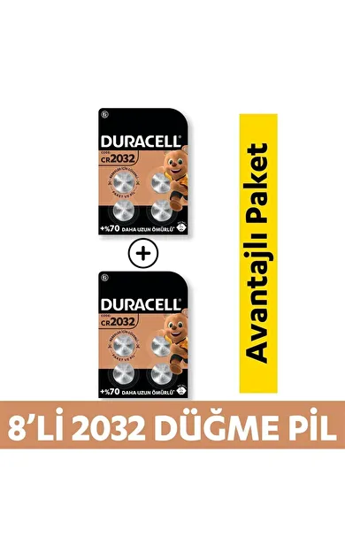 Özel 2032 Lityum Düğme Pil 3v, 8 Li Paket