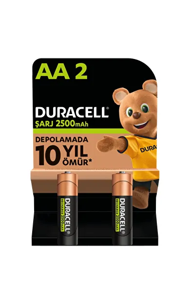 Duracell 2500 mAh Şarj Edilebilir AA Kalem Pil 2'li Paket