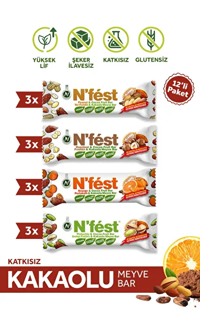 N'Fest Meyve Bar Premium Deneme Paketi 40g X 12 Adet