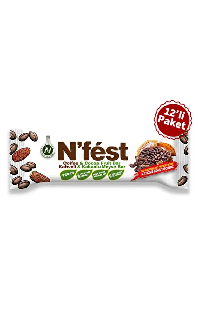 N'Fest Meyve Bar Kahveli ve Kakaolu 40g x 12 Adet