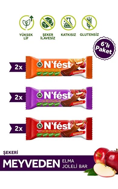 N'Fest Jöleli Meyveli Bar Deneme Paketi 40g X 6 Adet