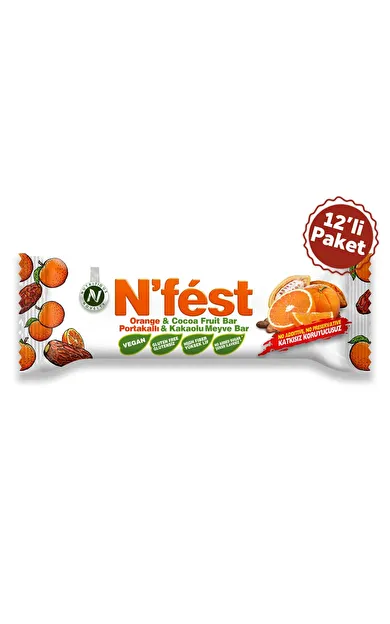 N'Fest Meyve Bar Portakallı ve Kakaolu 40g x 12 Adet