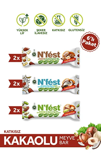 N'Fest Meyve Bar Deneme Paket 40g X 6 Adet