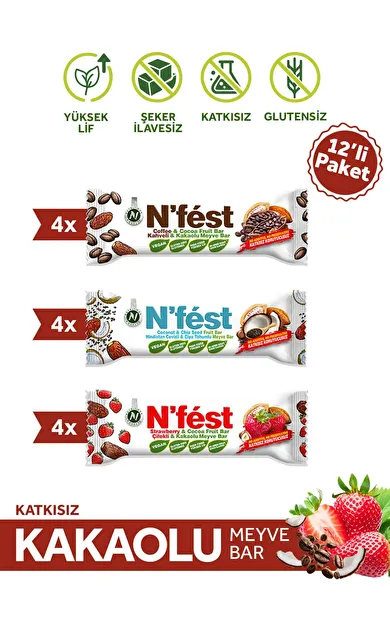 N'Fest Meyve Bar Deneme Paketi 40g X 12 Adet