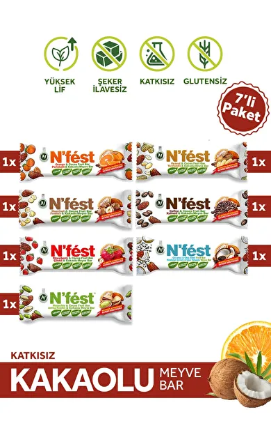 N'Fest Meyve Bar Karma Paket 40g X 7 Adet
