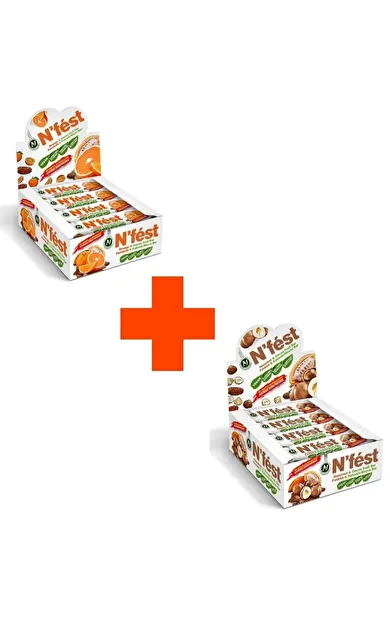 N'Fest Meyve Bar Fırsat Paketi - Portakallı ve Fındıklı Meyve Bar 2 Kutu