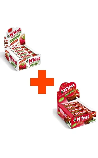 N'Fest Meyve Bar Fırsat Paketi - Çilekli ve Çilek Jöleli Meyve Bar 2 Kutu
