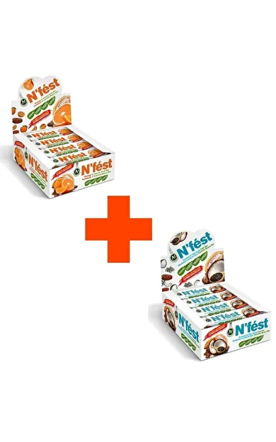 N'Fest Meyve Bar Fırsat Paketi - Hindistan Cevizli ve Portakallı Meyve Bar 2 Kutu