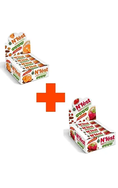 N'Fest Meyve Bar Fırsat Paketi - Çilekli ve Portakallı Meyve Bar 2 Kutu